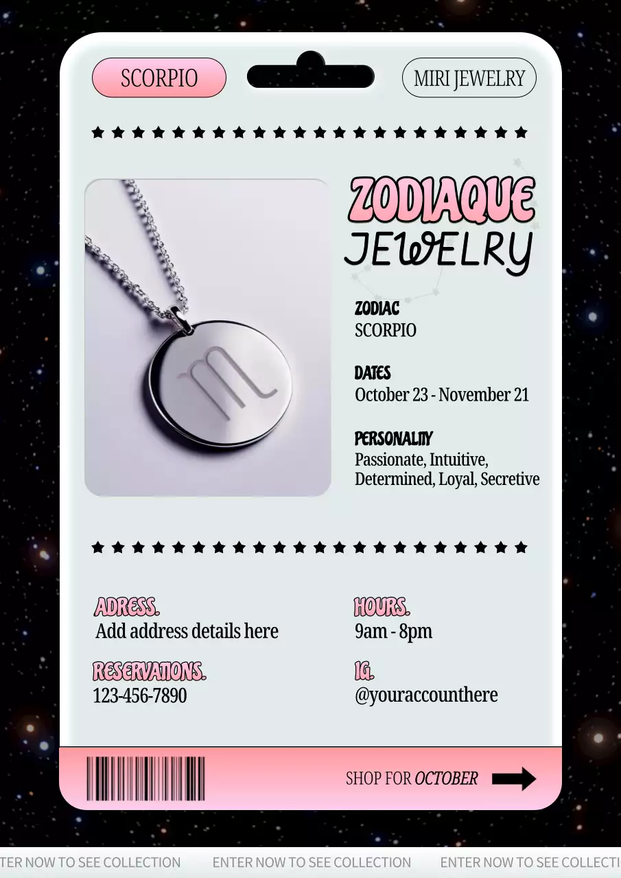 핑크 모던 조디악 프로모션 포스터