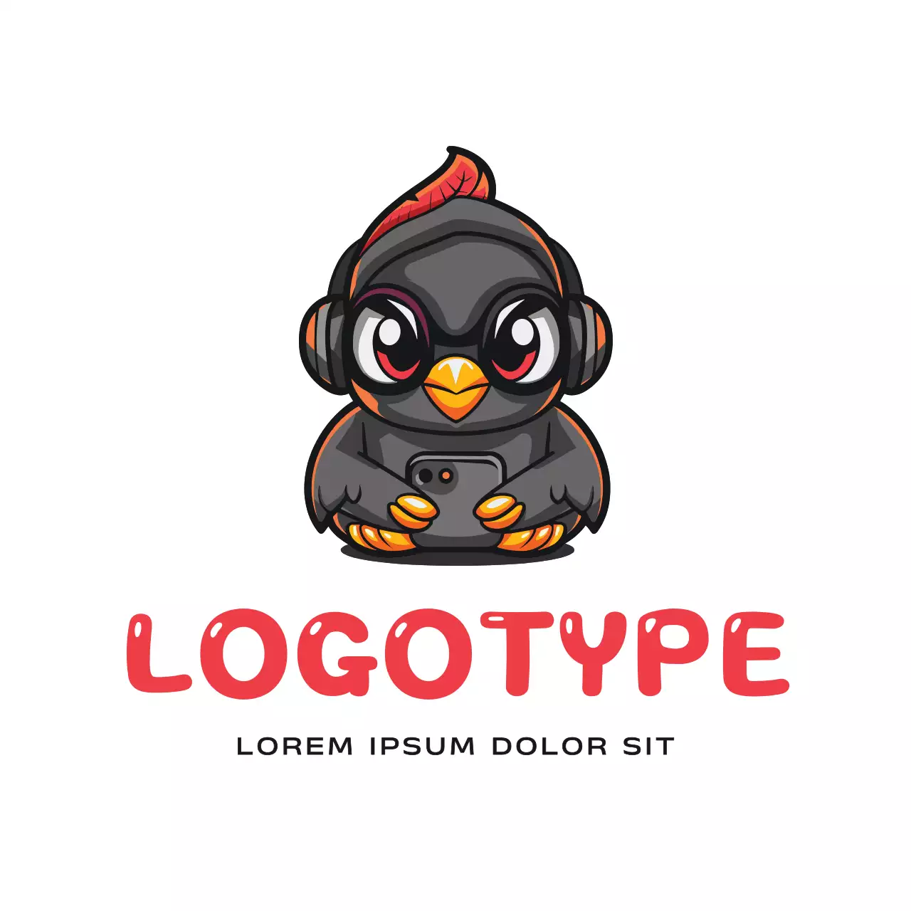 Black Comic Bird Logo