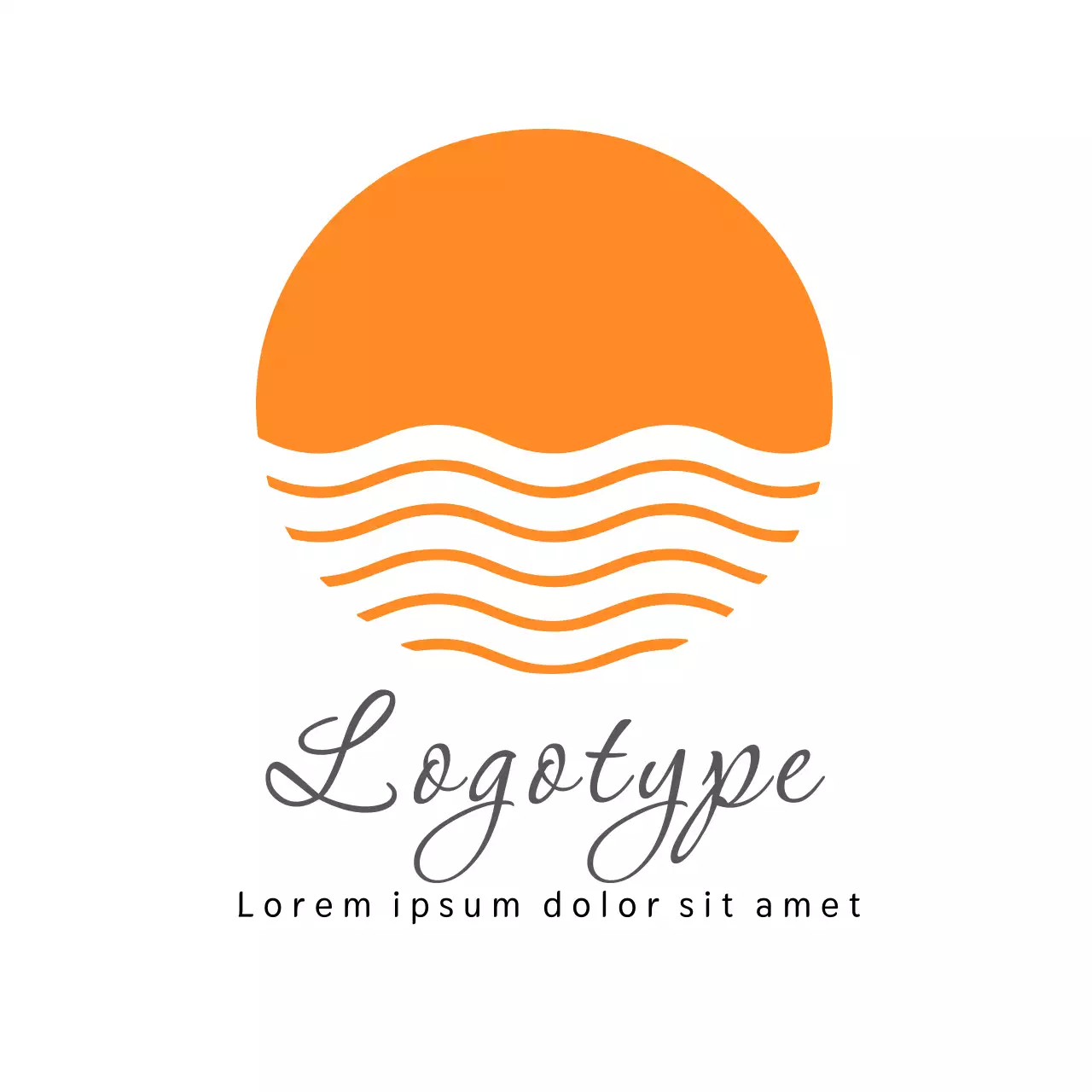 Orange Minimal Design Logo