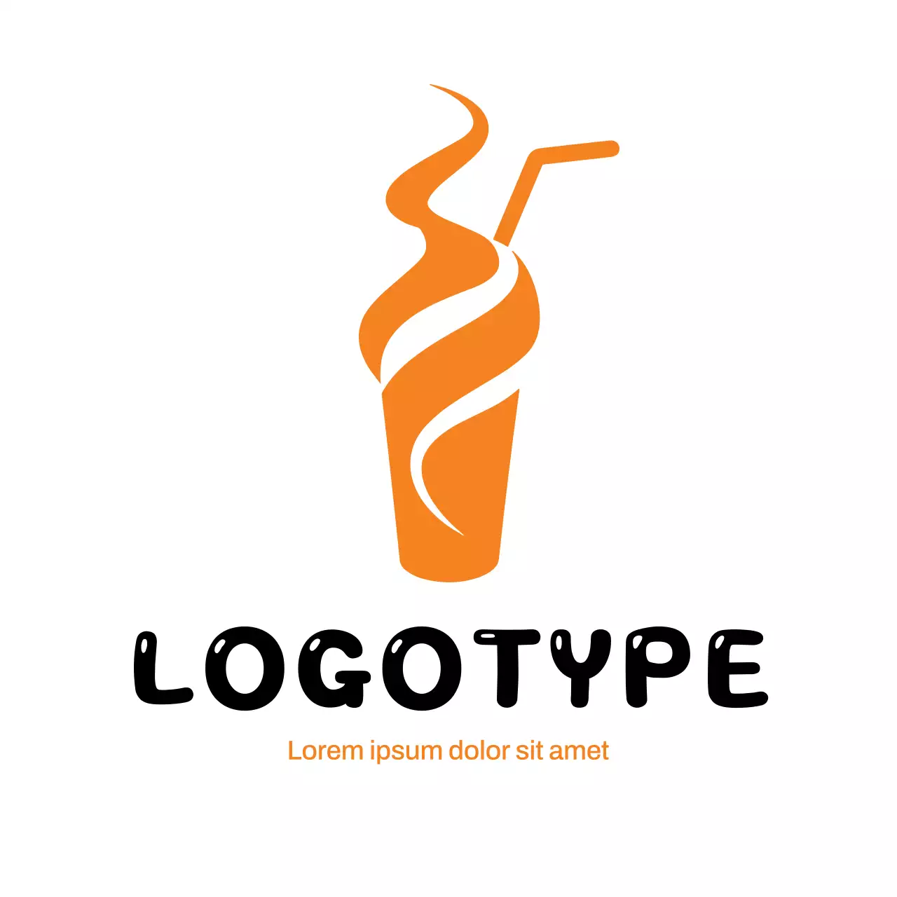 Orange Minimal Beverage Logo