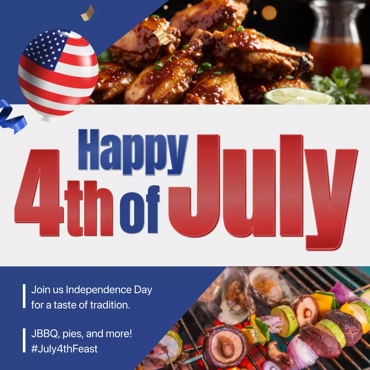 Red Traditional Independence Day Announcement Social Media Post