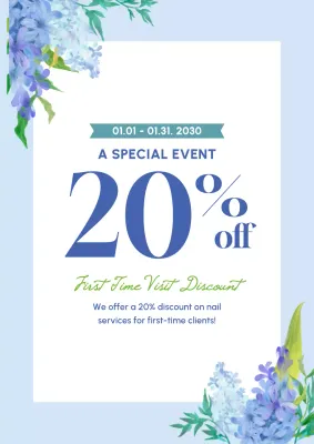 Blue Elegant Discount Promotion Poster