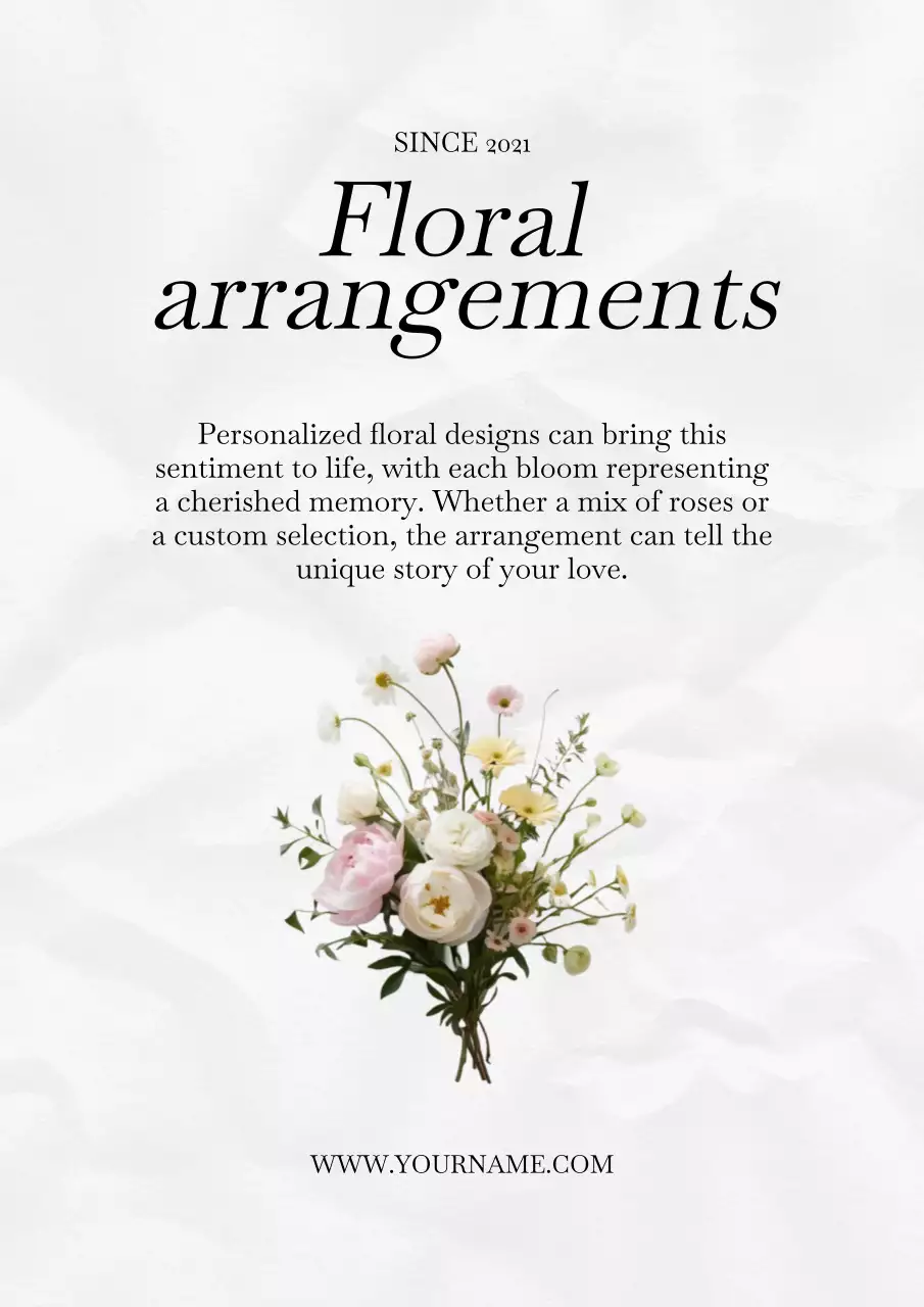 흰색 미니멀 플라워 제품 홍보