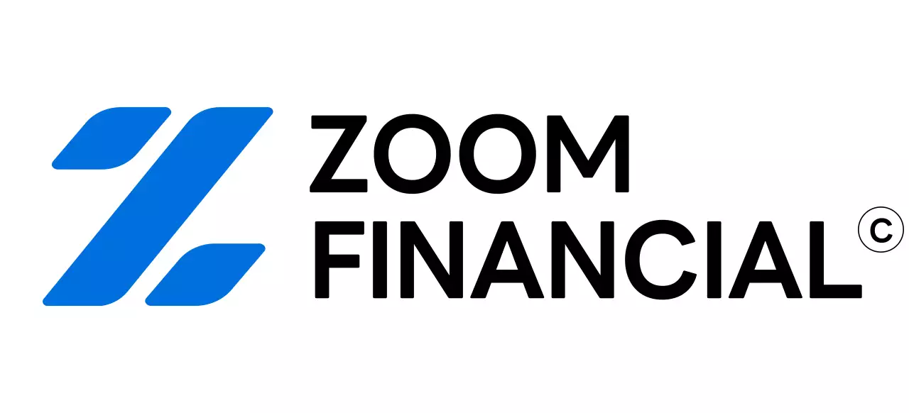 블루 색상의 제트 일러스트 로고가 있는 모던한 느낌의 금융 회사