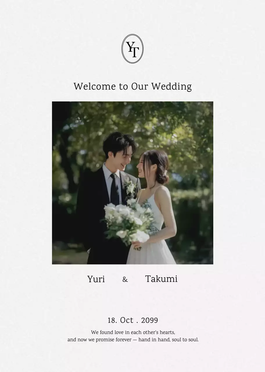 白 シンプル 結婚式 招待状 ミニマルプロフィールブック