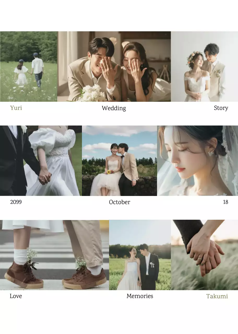 白 シンプル 結婚式 招待状 ミニマルプロフィールブック