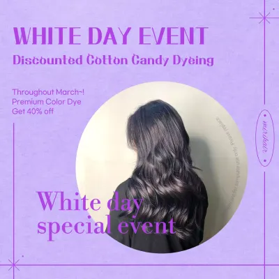 Purple Trendy Hair Promotion Social Media Post