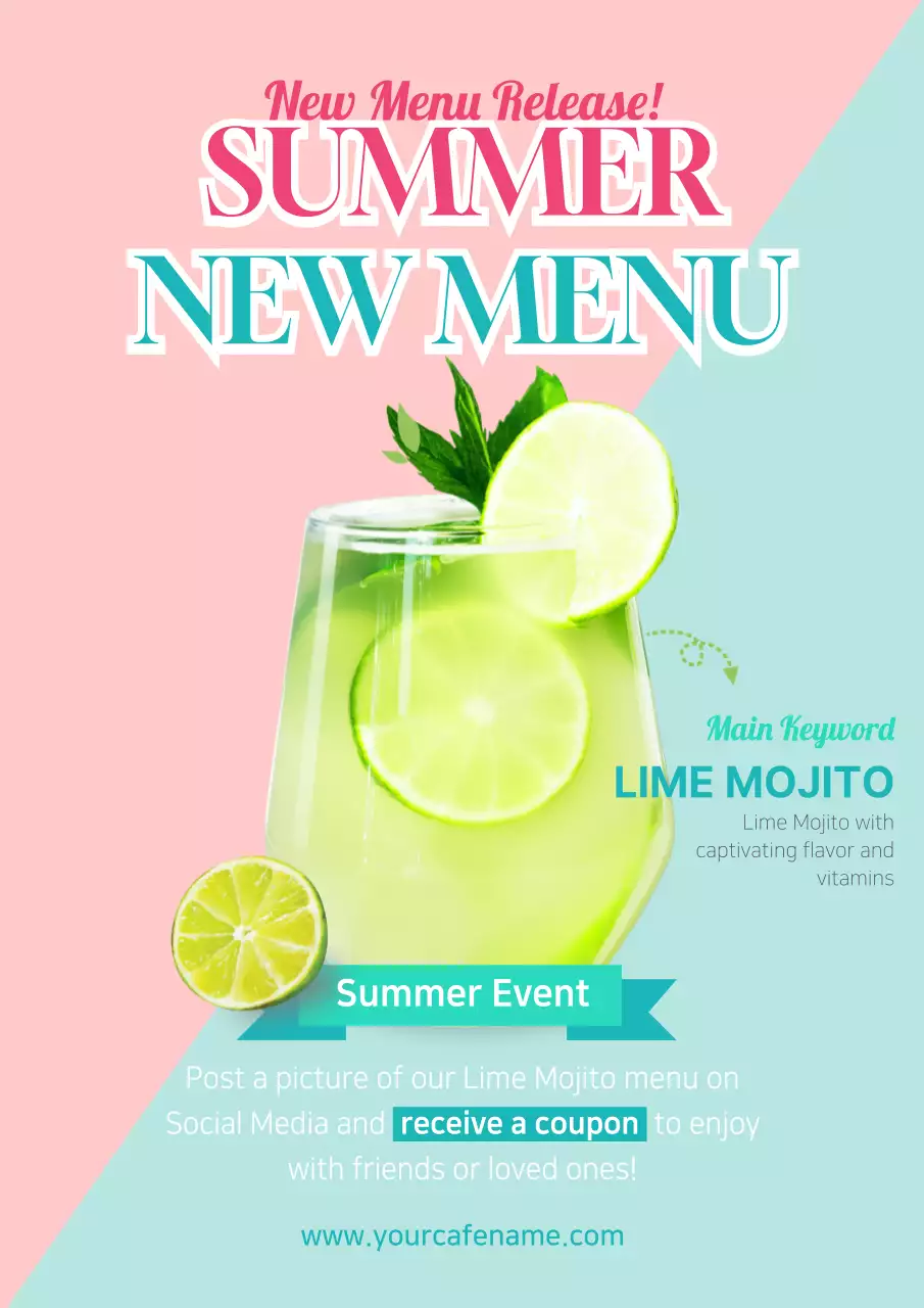 Pink Trendy Summer Promotion Poster