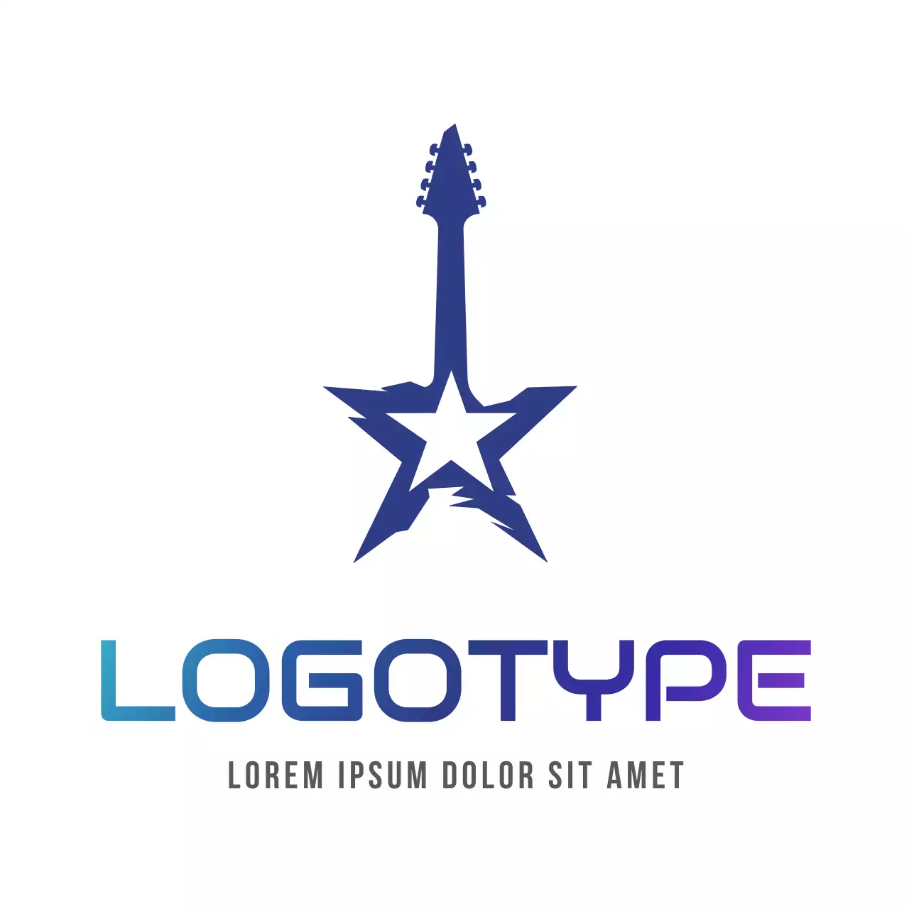 Blue Minimal Music Logo