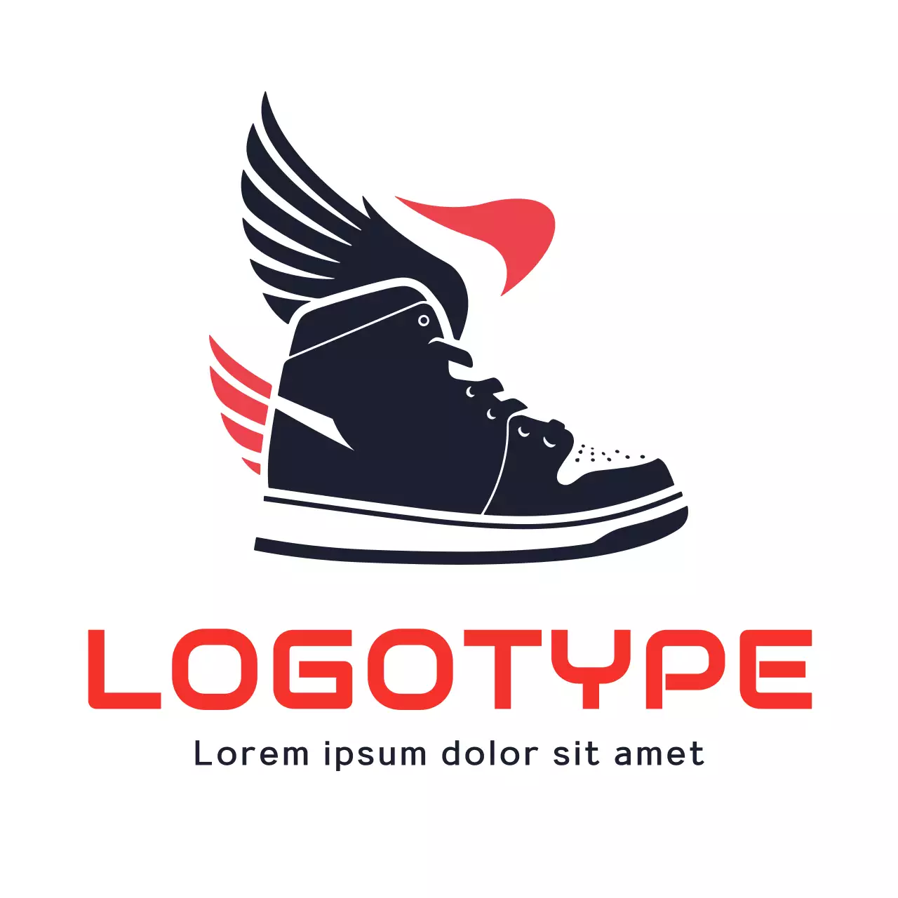Red Minimal Sneaker Design Logo