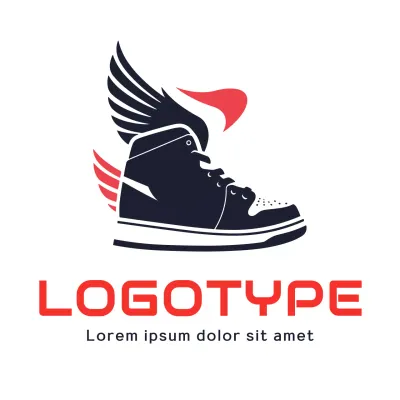 Red Minimal Sneaker Design Logo