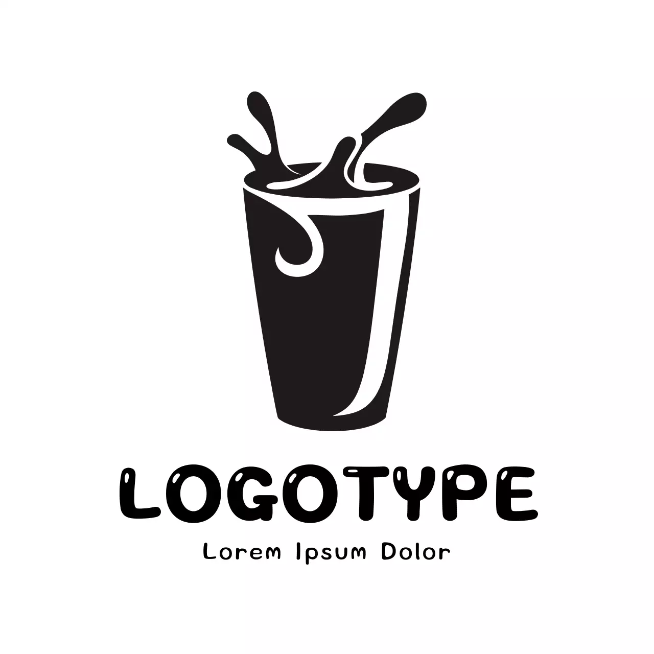 Black Minimal Drink Logo