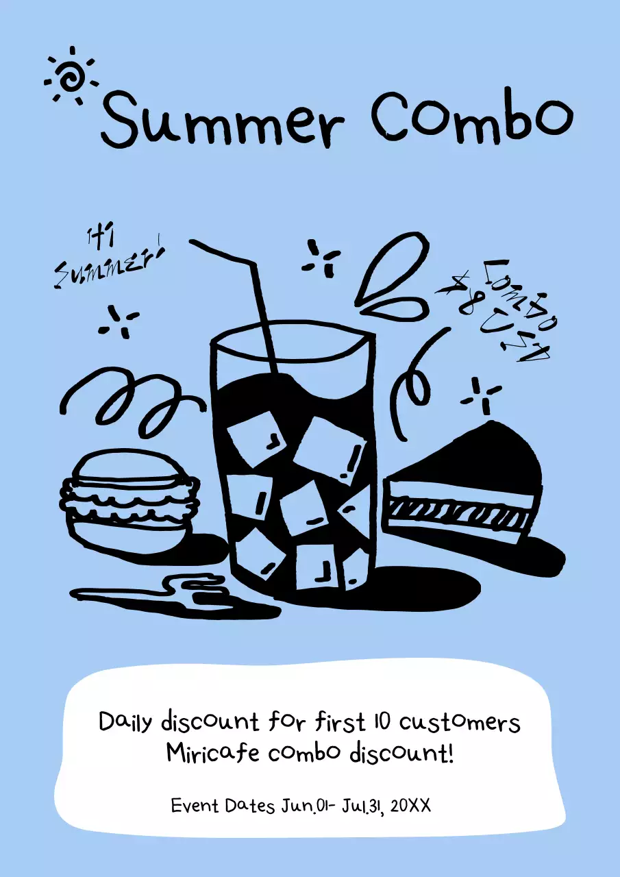 블루 심플 썸머 프로모션 포스터