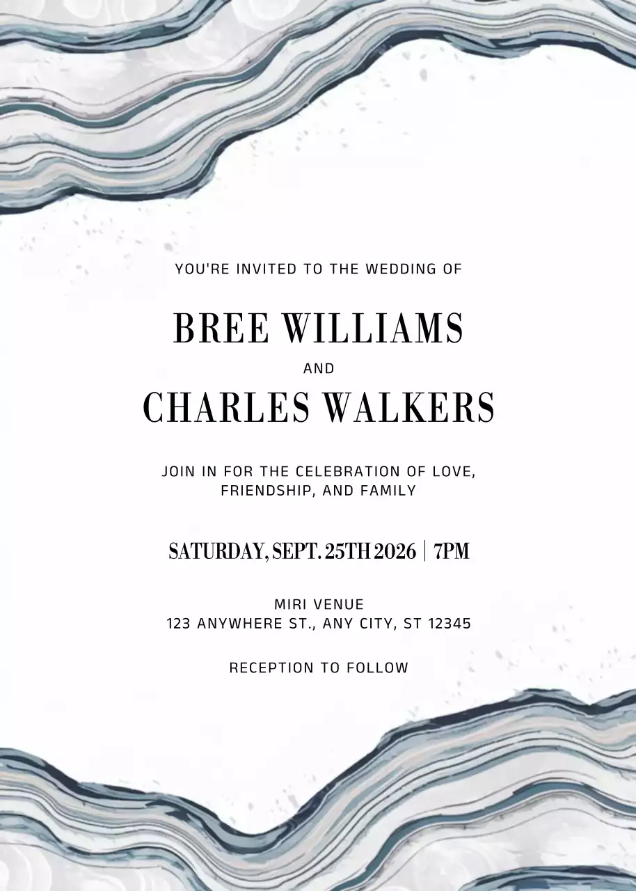 Thiệp cưới màu xám thanh lịch