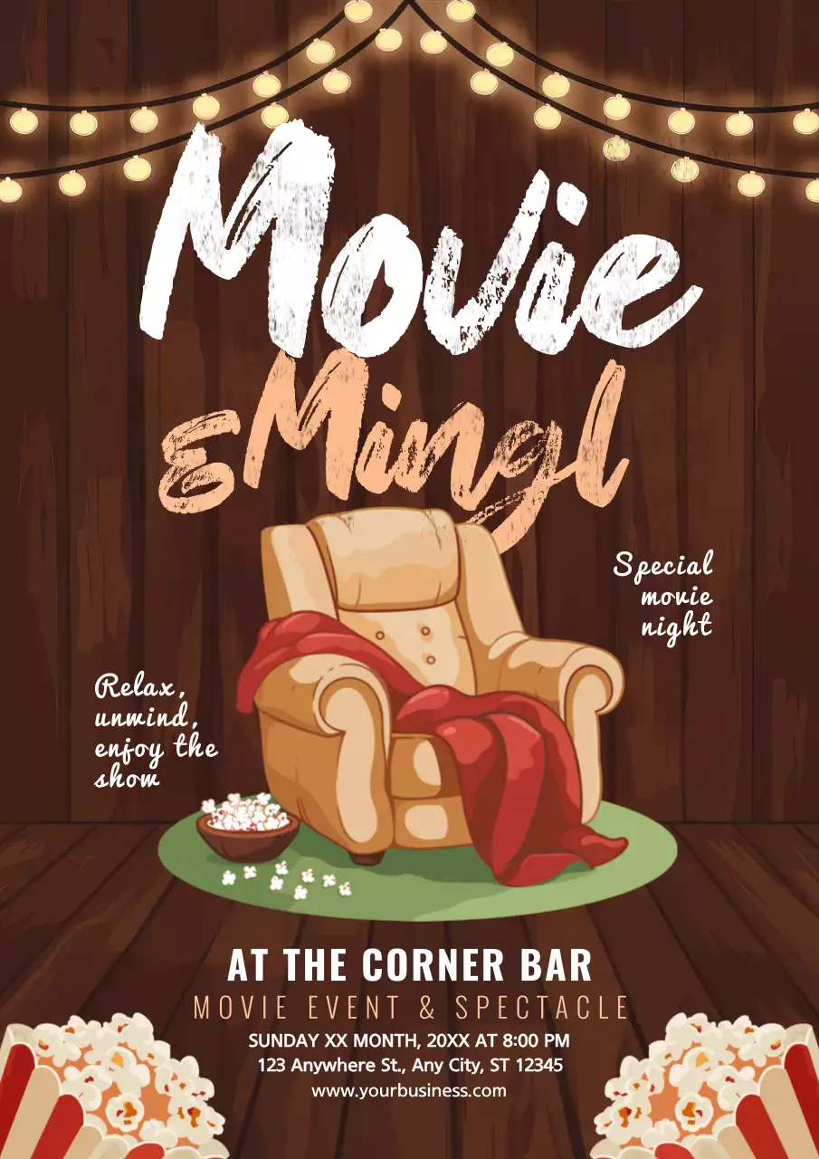 Brown Rustic Movie Event Promotion Poster
