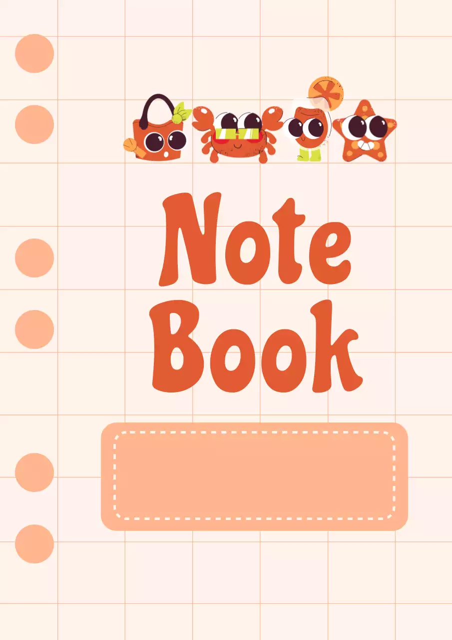 주황색 일러스트 표지 노트 문서 A4