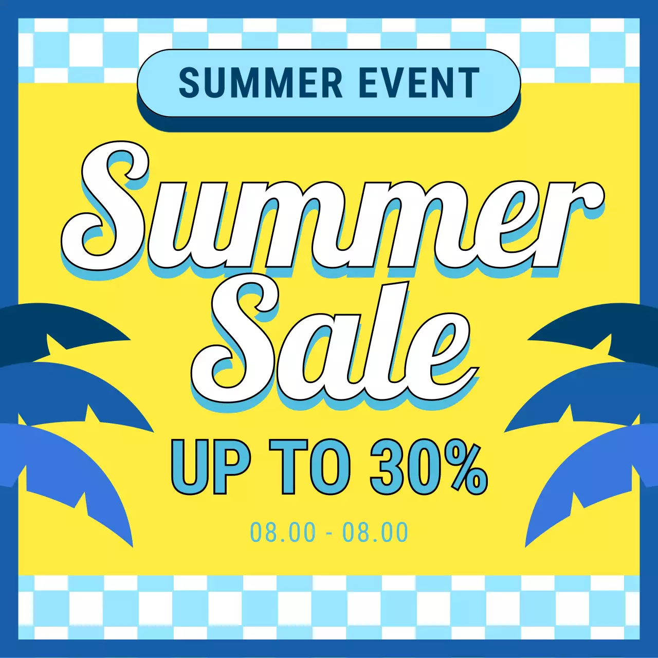 Retro-style sale ad in yellow and orange