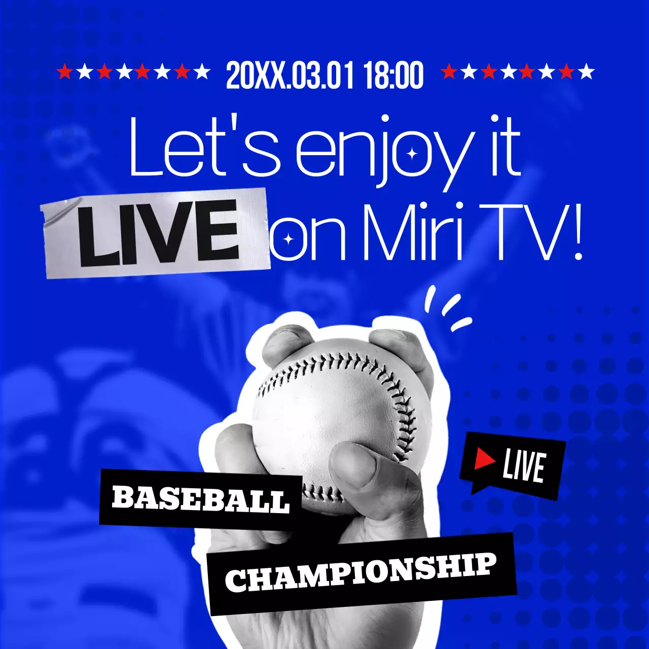 Blue Trendy Baseball Announcement Instagram Post