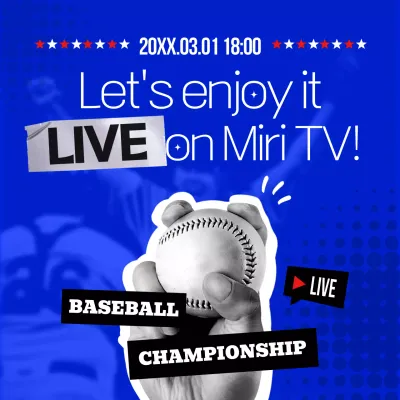 Blue Trendy Baseball Announcement Instagram Post