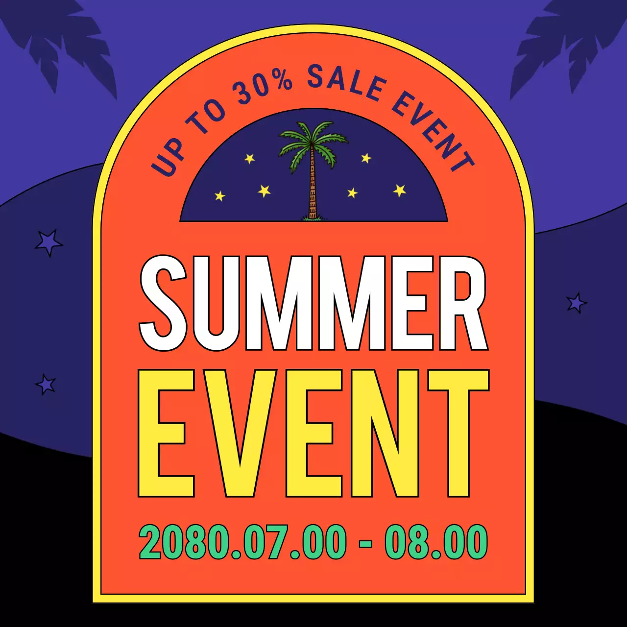 Retro-style sale ad in yellow and orange