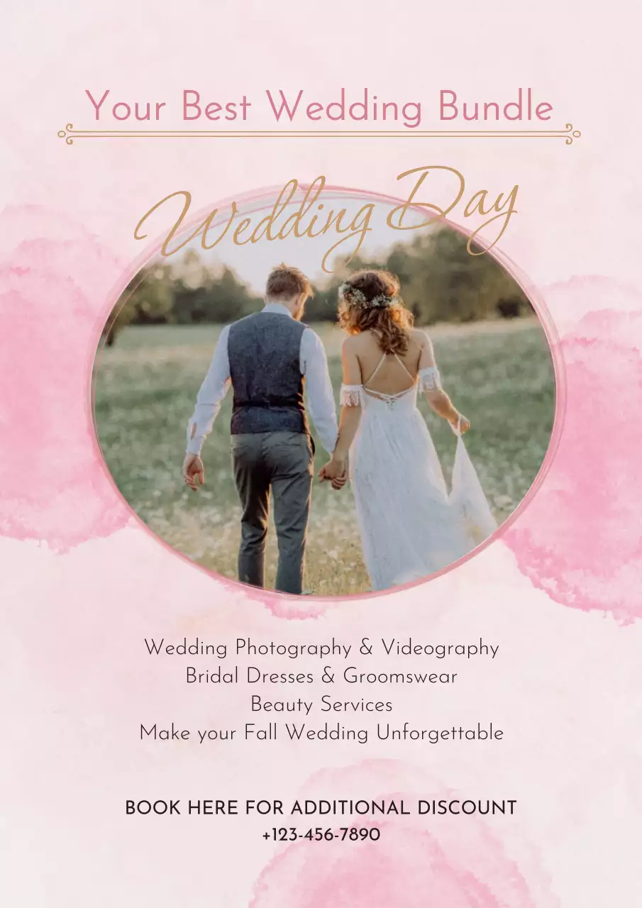 Pink Elegant Wedding Promotion Poster