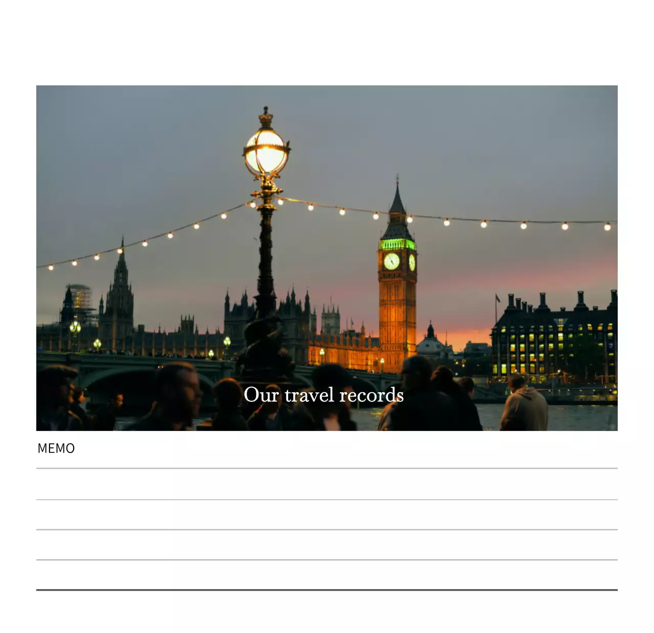 다양한 국가의 여행 프레임 사진 컨셉