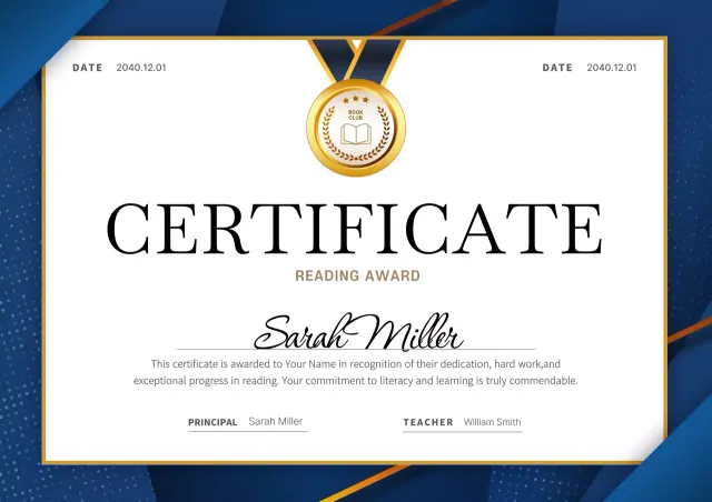 Gold Elegant Certificate Award Poster