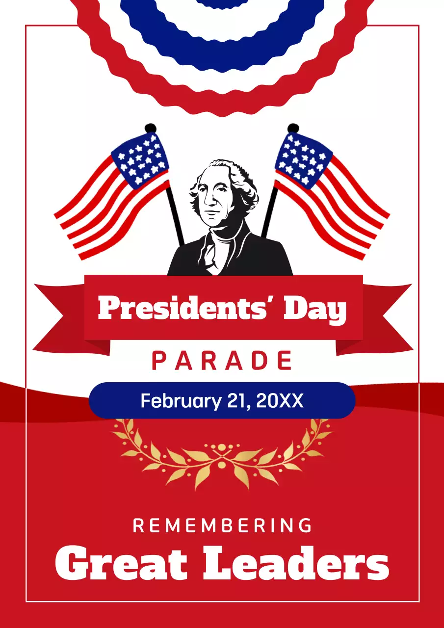 Red Traditional Presidents' Day Event Poster