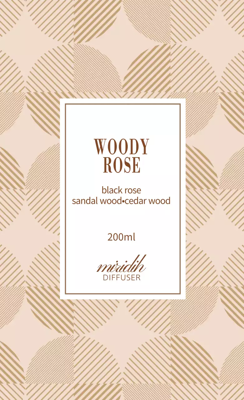 淡いベージュ色柄ディフューザーラベル