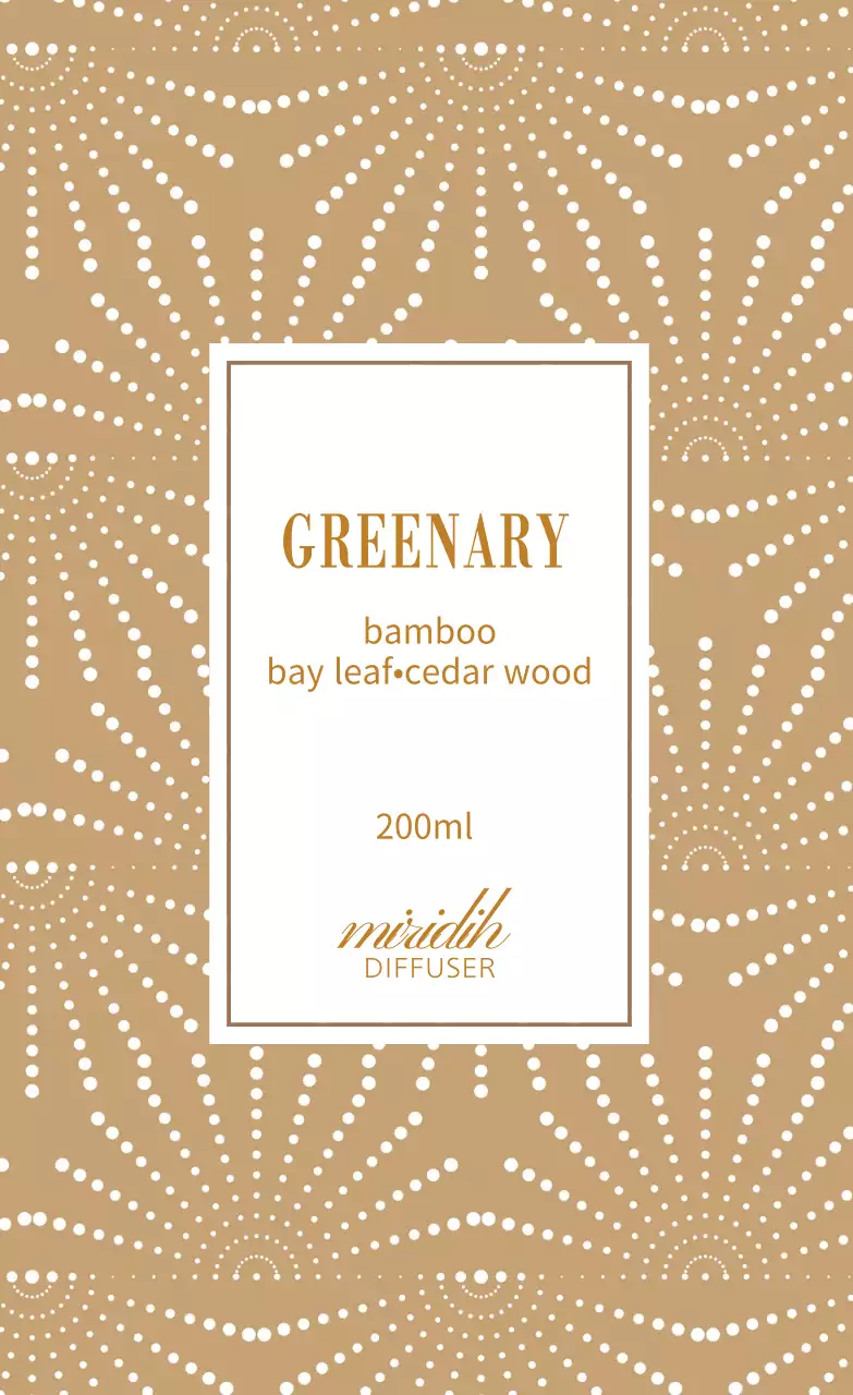 ベージュの装飾柄ディフューザーラベル