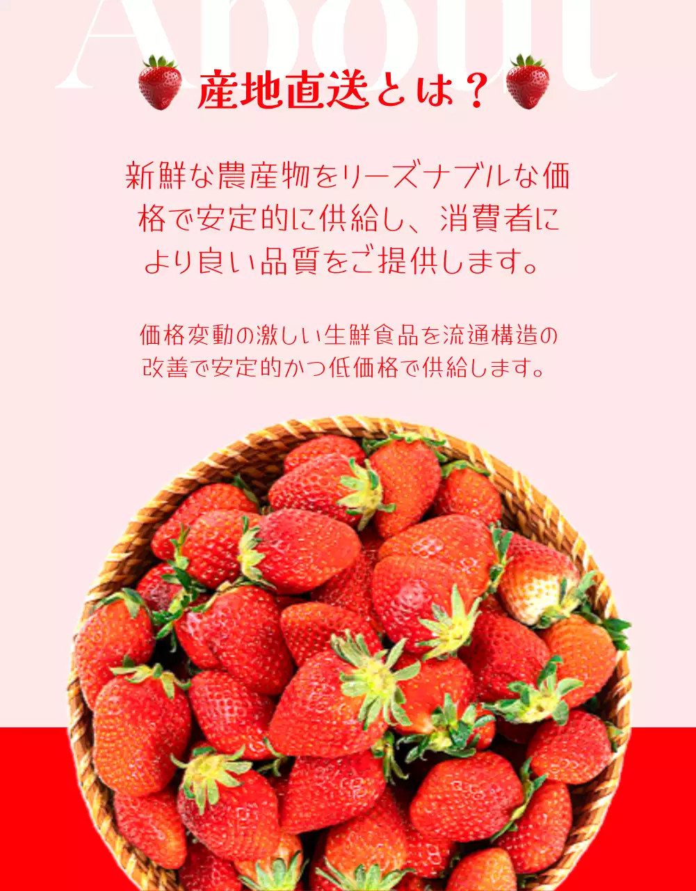 赤の可愛らしいイチゴ工具の販売促進。