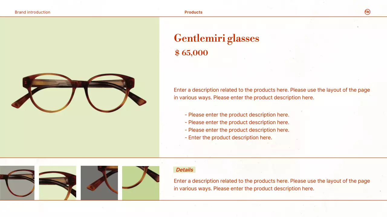 레드 모던 안경 프로모션 프리젠테이션