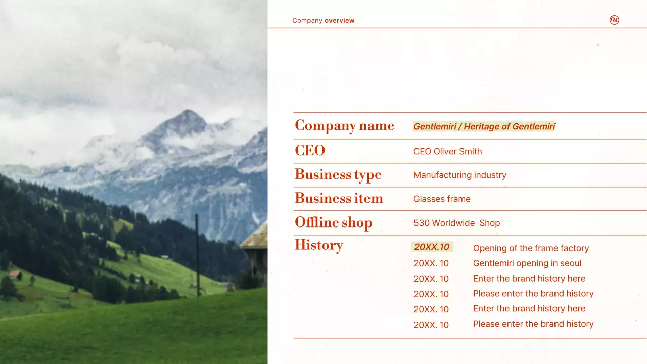 레드 모던 안경 프로모션 프리젠테이션