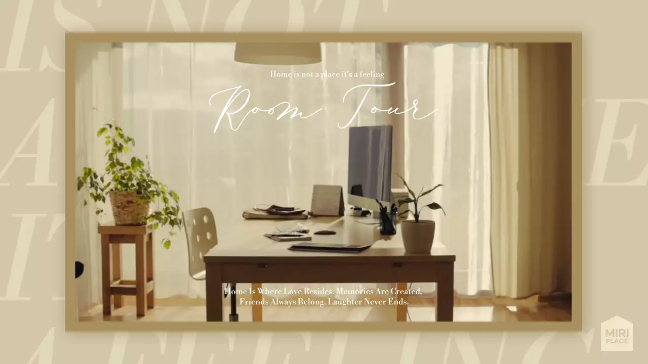 베이지톤 타이포 배경 감성적인 느낌의 공간 소개