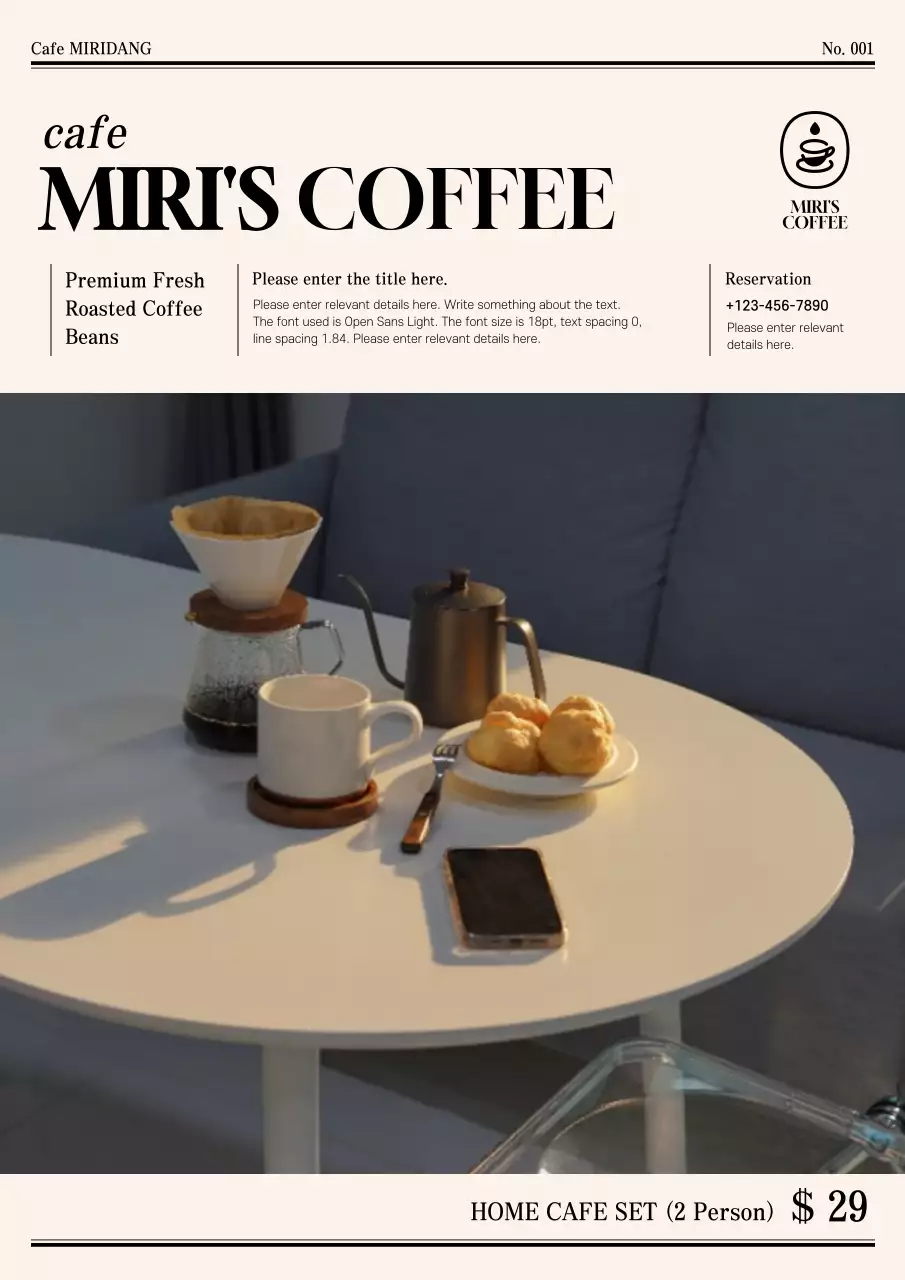 Photo layout cafe with beige magazine concept