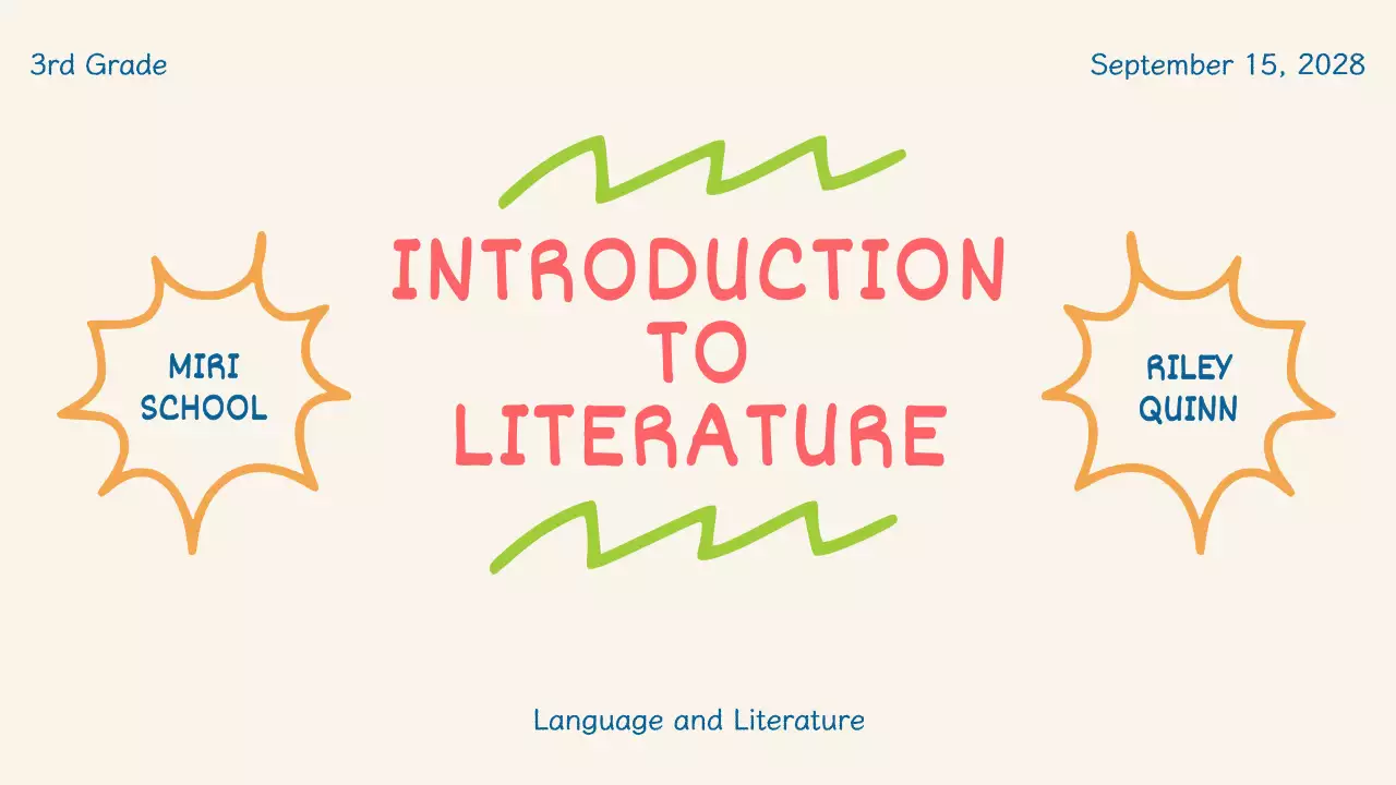 Beige Simple Literature Class Presentation