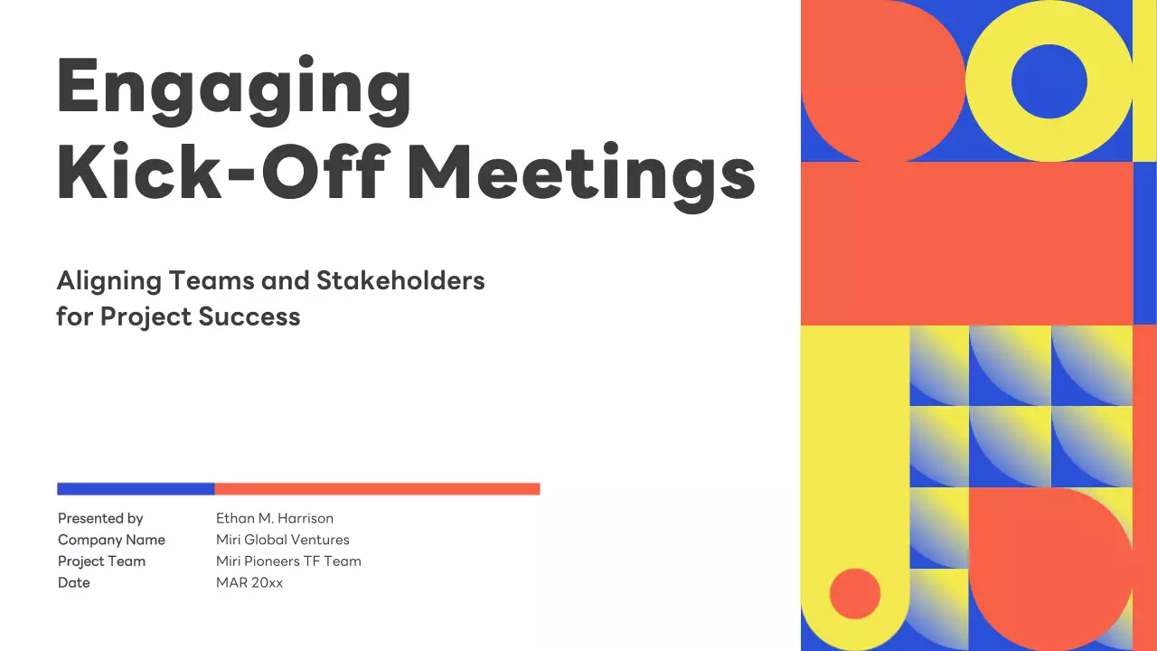 Colorful Geometric Business Kick Off Meeting Pitch Presentation