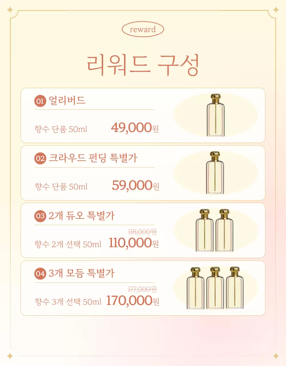 주황색과 아이보리색의 고급스러운 상품 브랜드 안내서