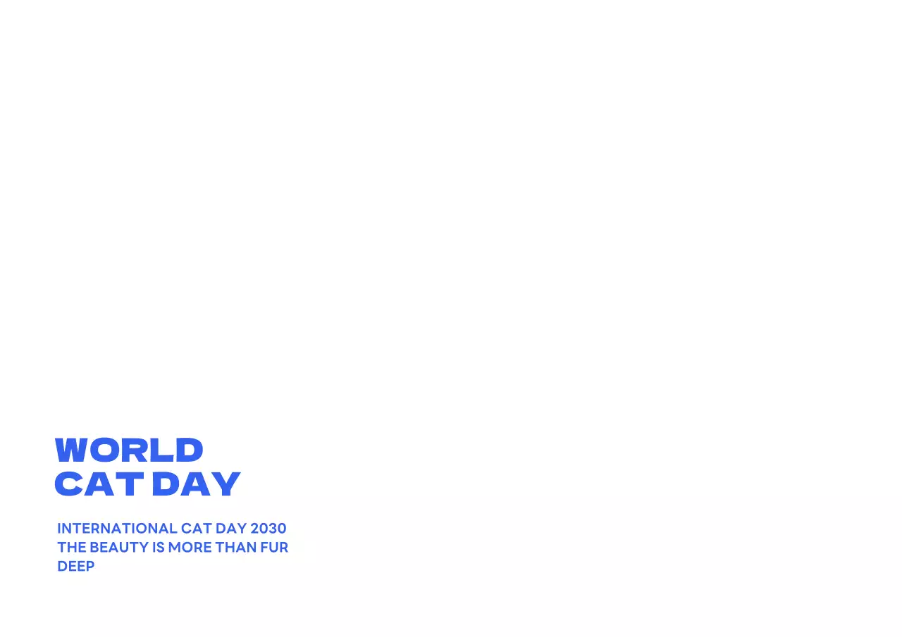 파랑색과 손그림의 심플하고 귀여운 세계 고양이날