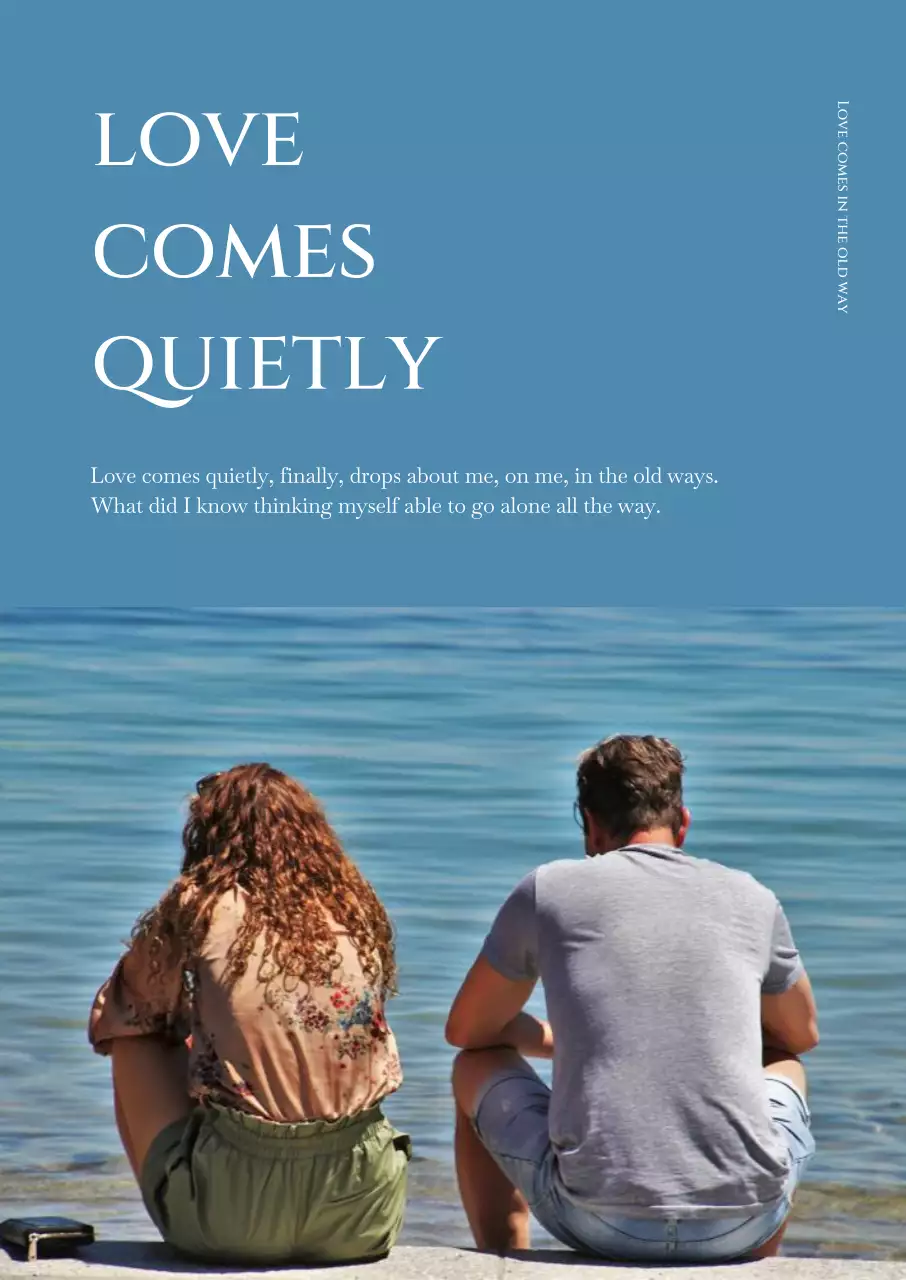 해변에 앉아있는 남자와 여자의 뒷모습 분위기 있는 인테리어