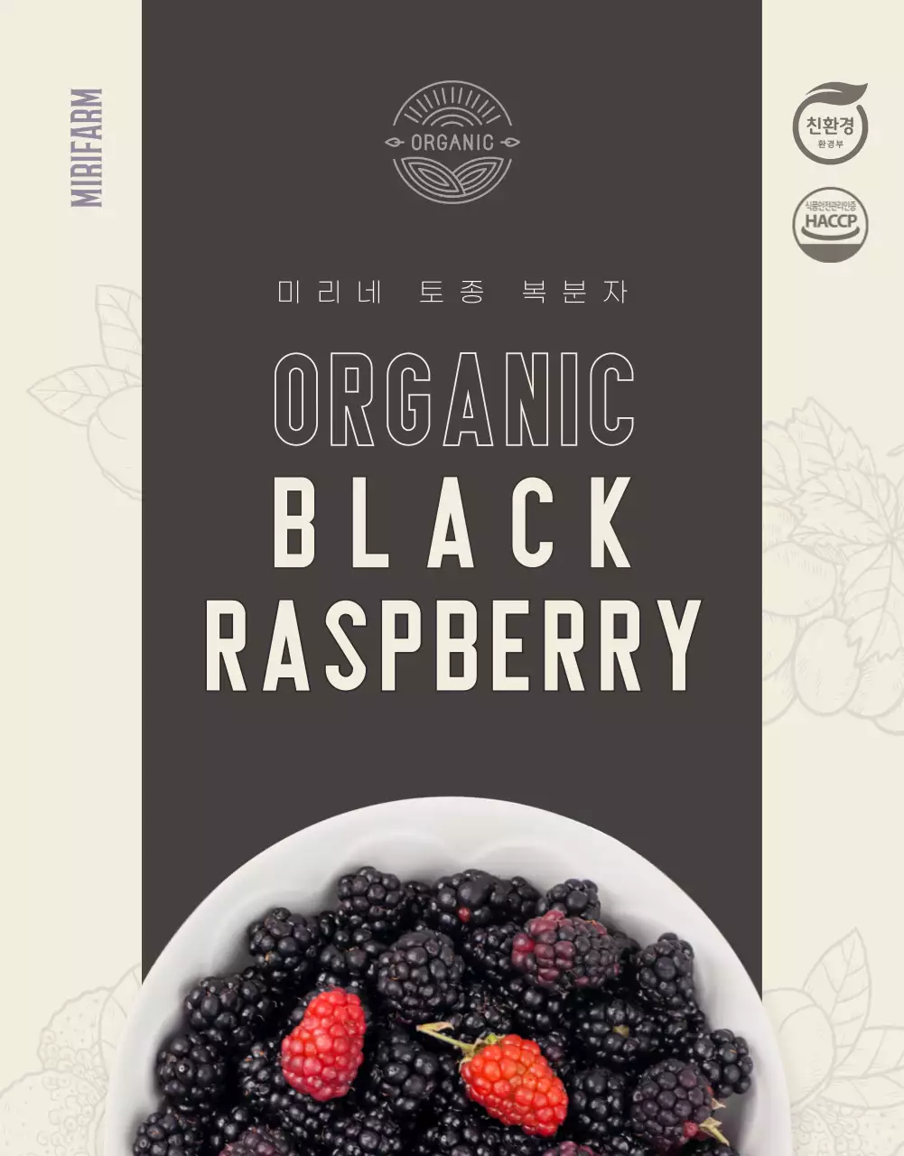 베이지색의 심플한 복분자 홍보용 상세페이지