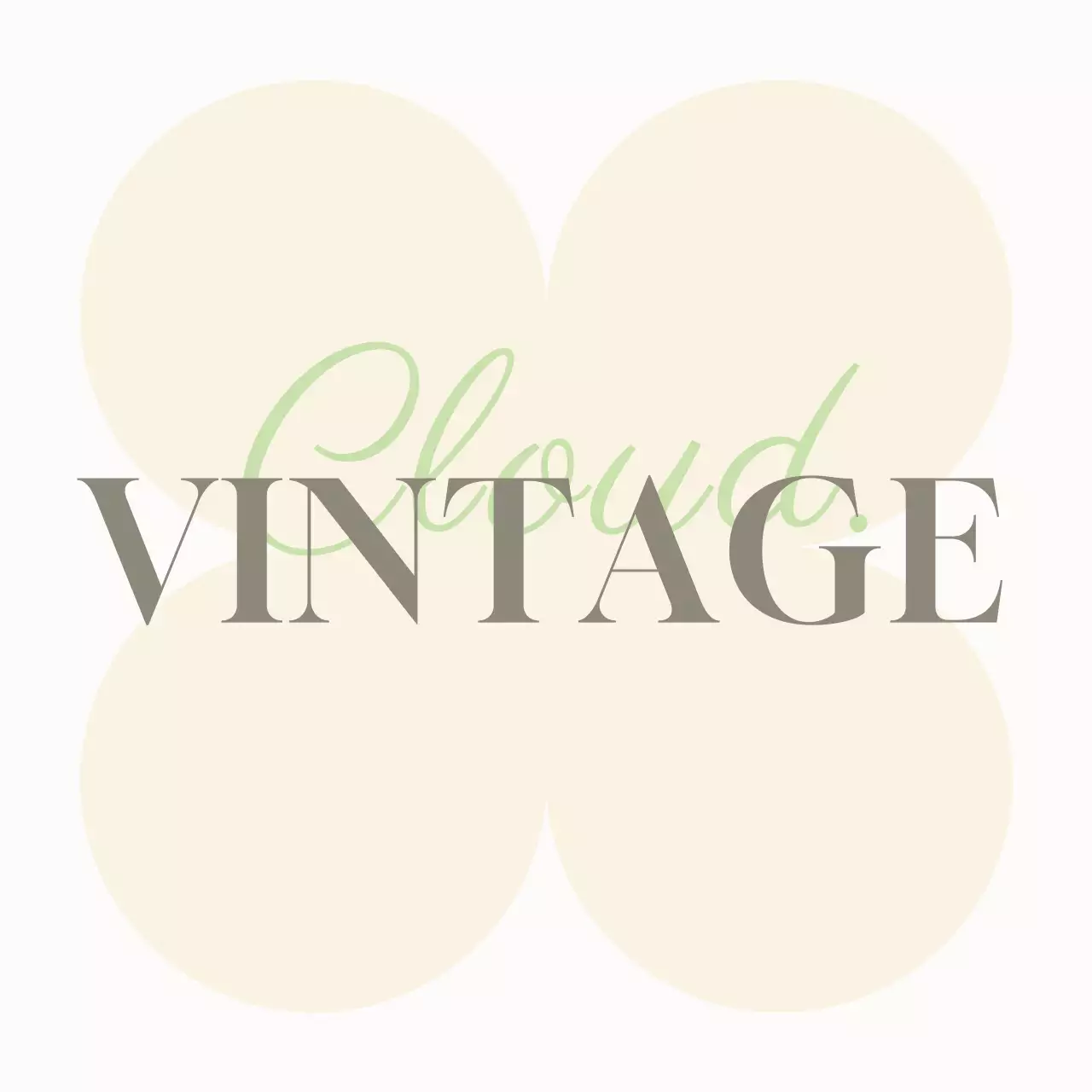 따뜻한 여러색의 텍스트와 원형으로 이루어진 빈티지 쇼핑몰 홍보