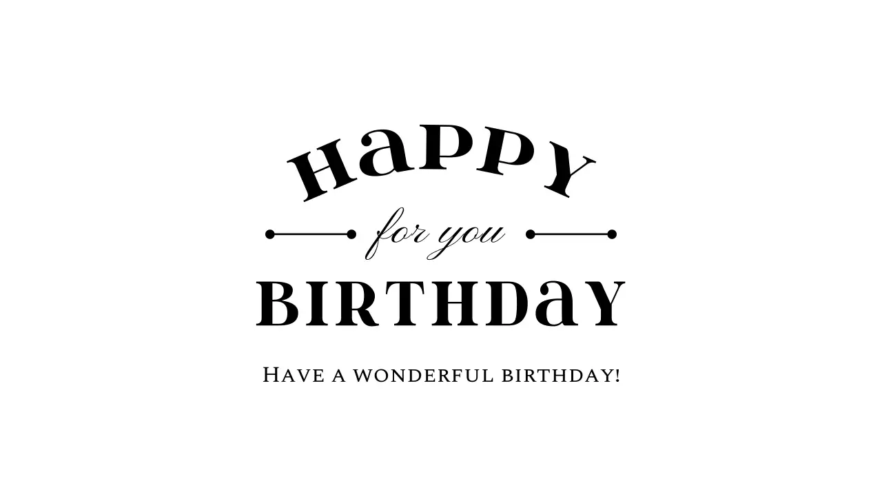 검정색 텍스트와 라인 일러스트로 이루어진 생일 엽서봉투