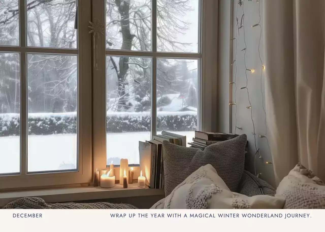 아이보리 모던 여행 달력