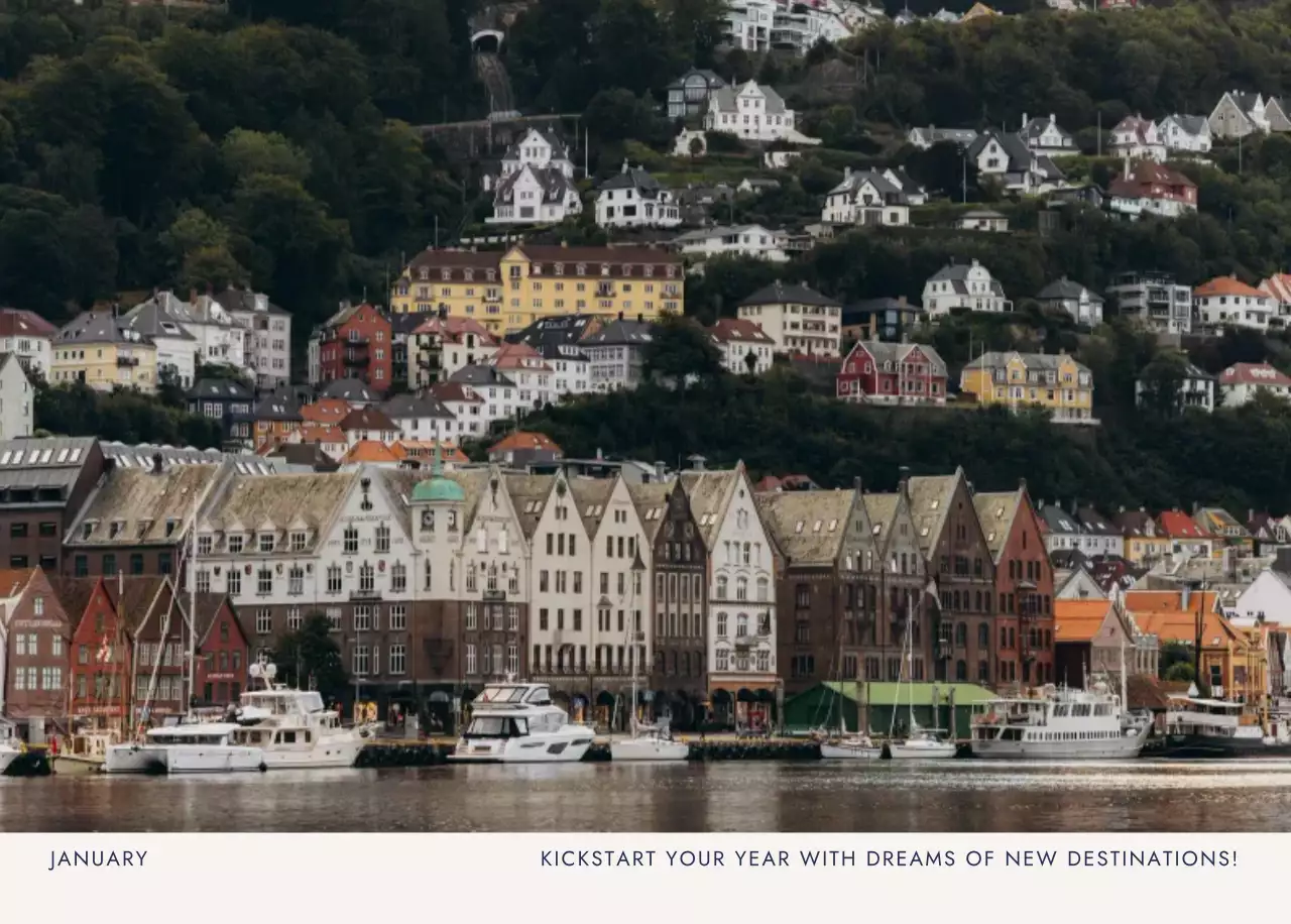 아이보리 모던 여행 달력