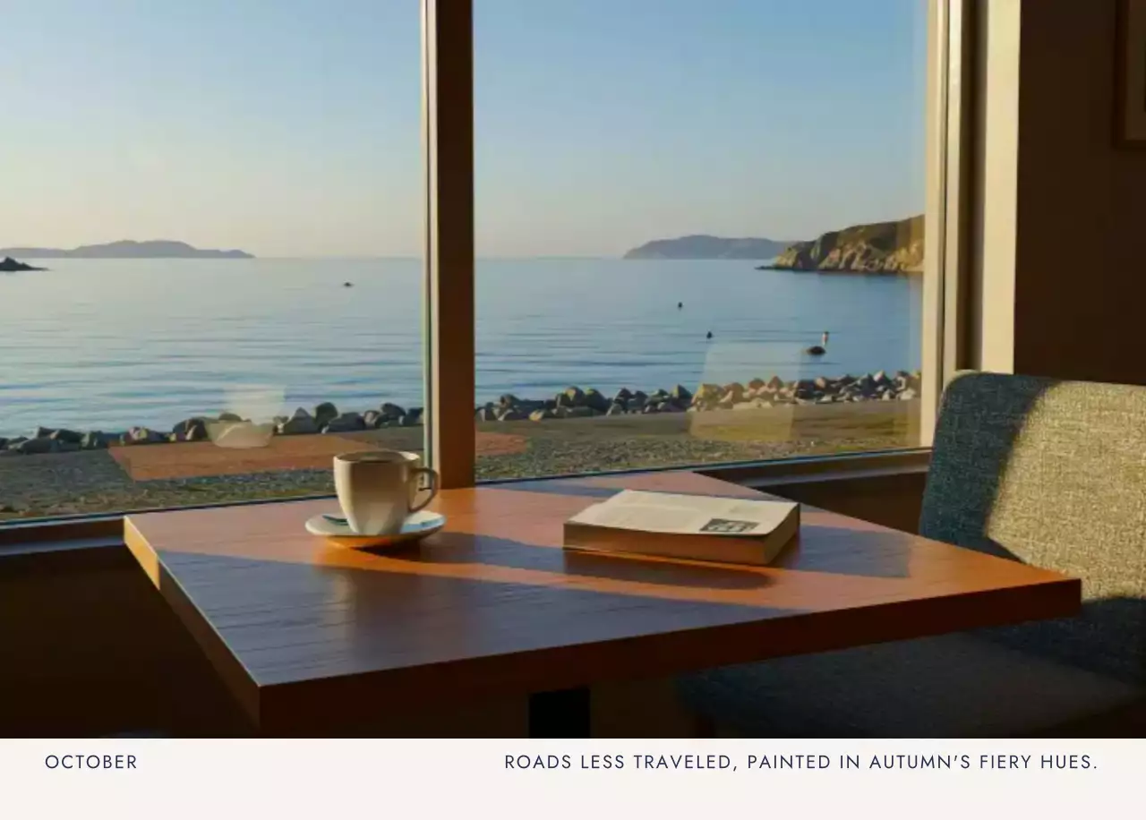 아이보리 모던 여행 달력