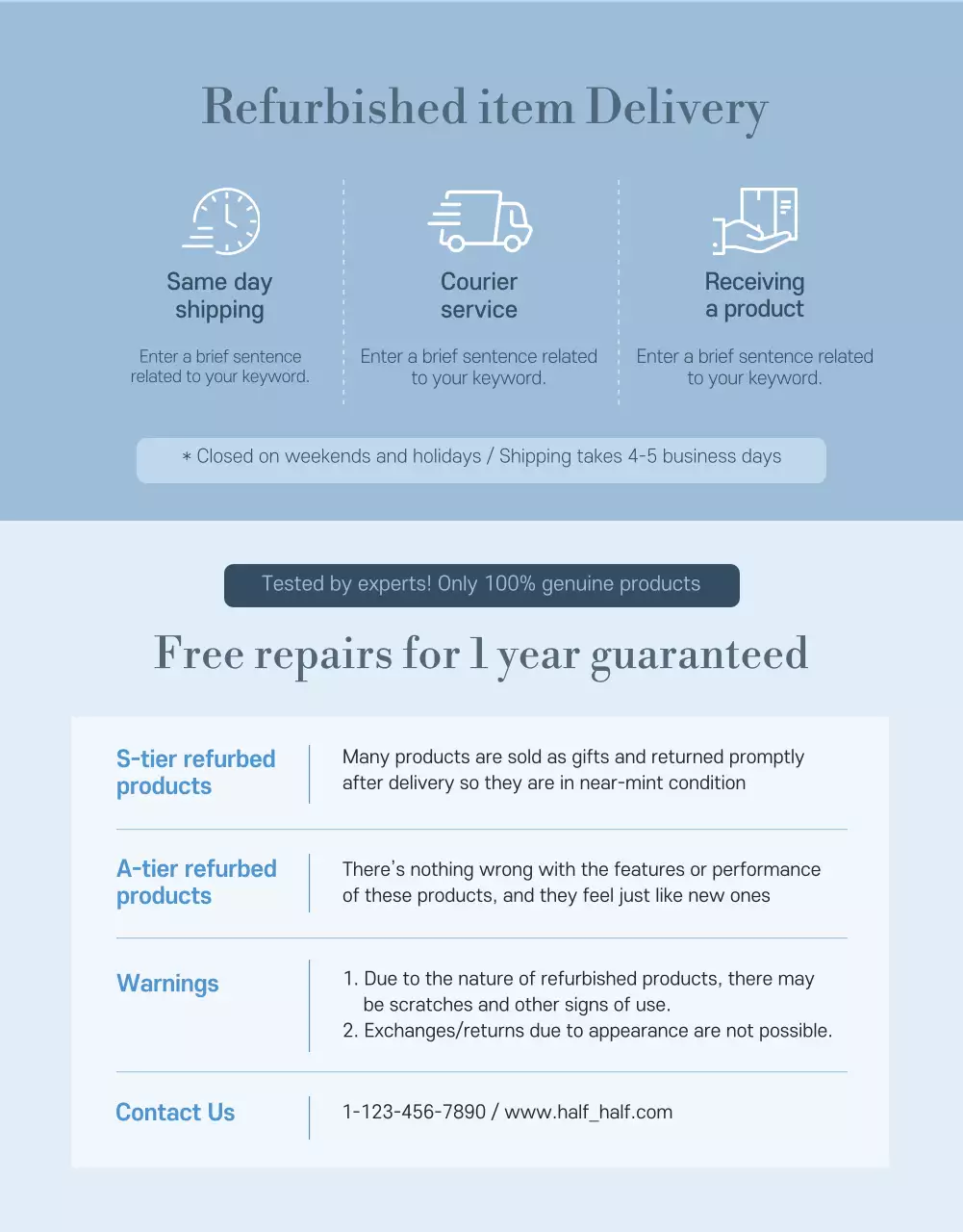 Blue Modern Shopping Promotion Poster