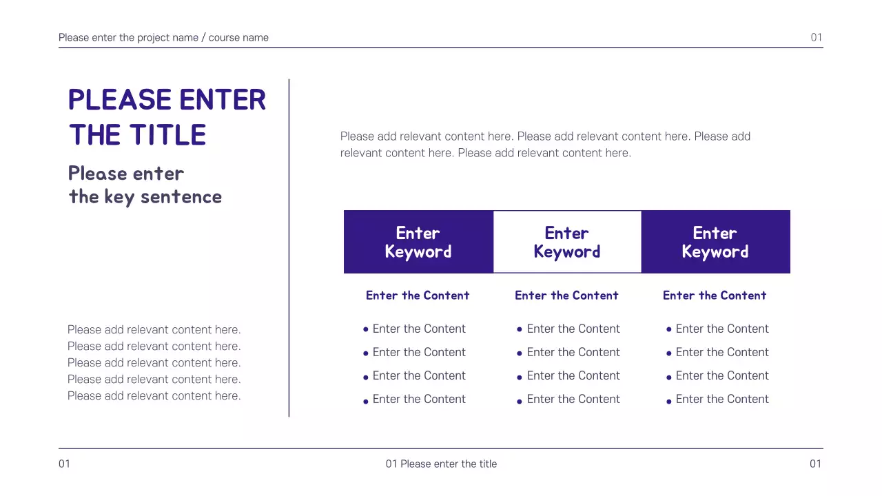 Purple Minimal Template Presentation