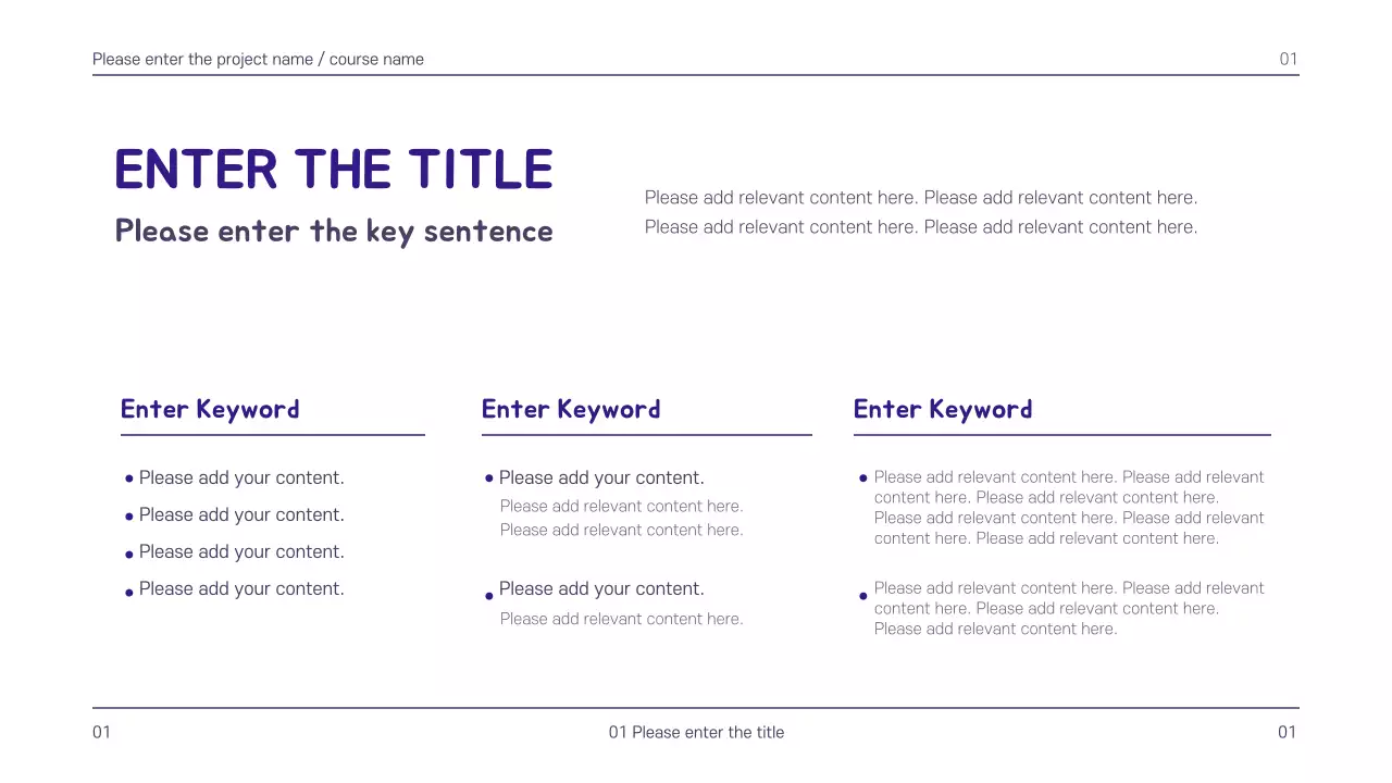 Purple Minimal Template Presentation