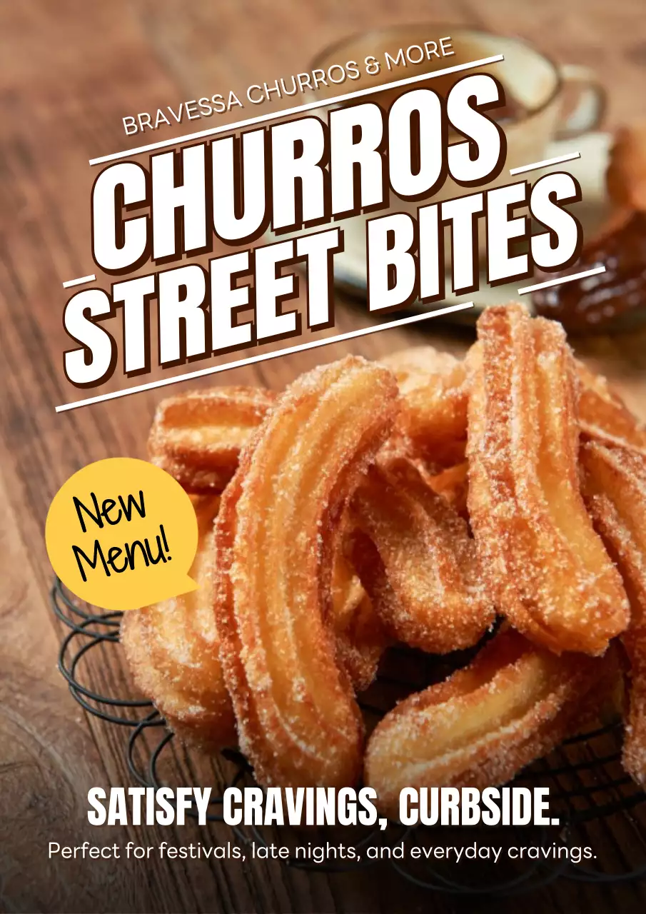 Brown Rustic Street Food Advertisement Poster
